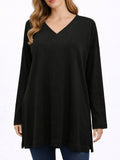 Black Supima Cotton Long Sleeve Tunic