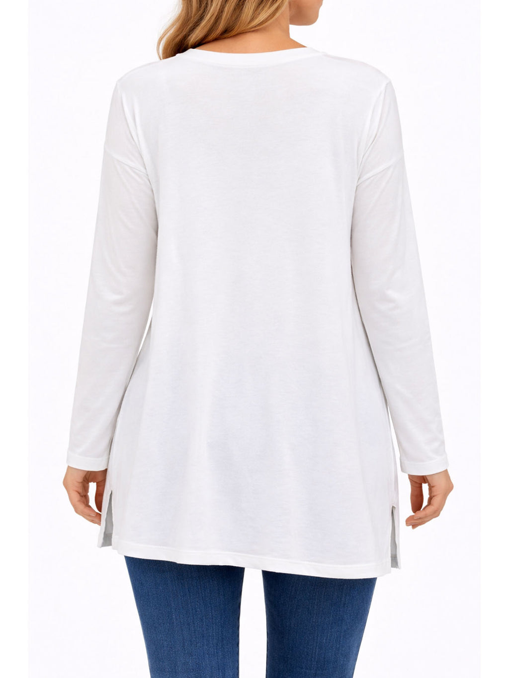 Ivory Supima Cotton Long Sleeve Tunic