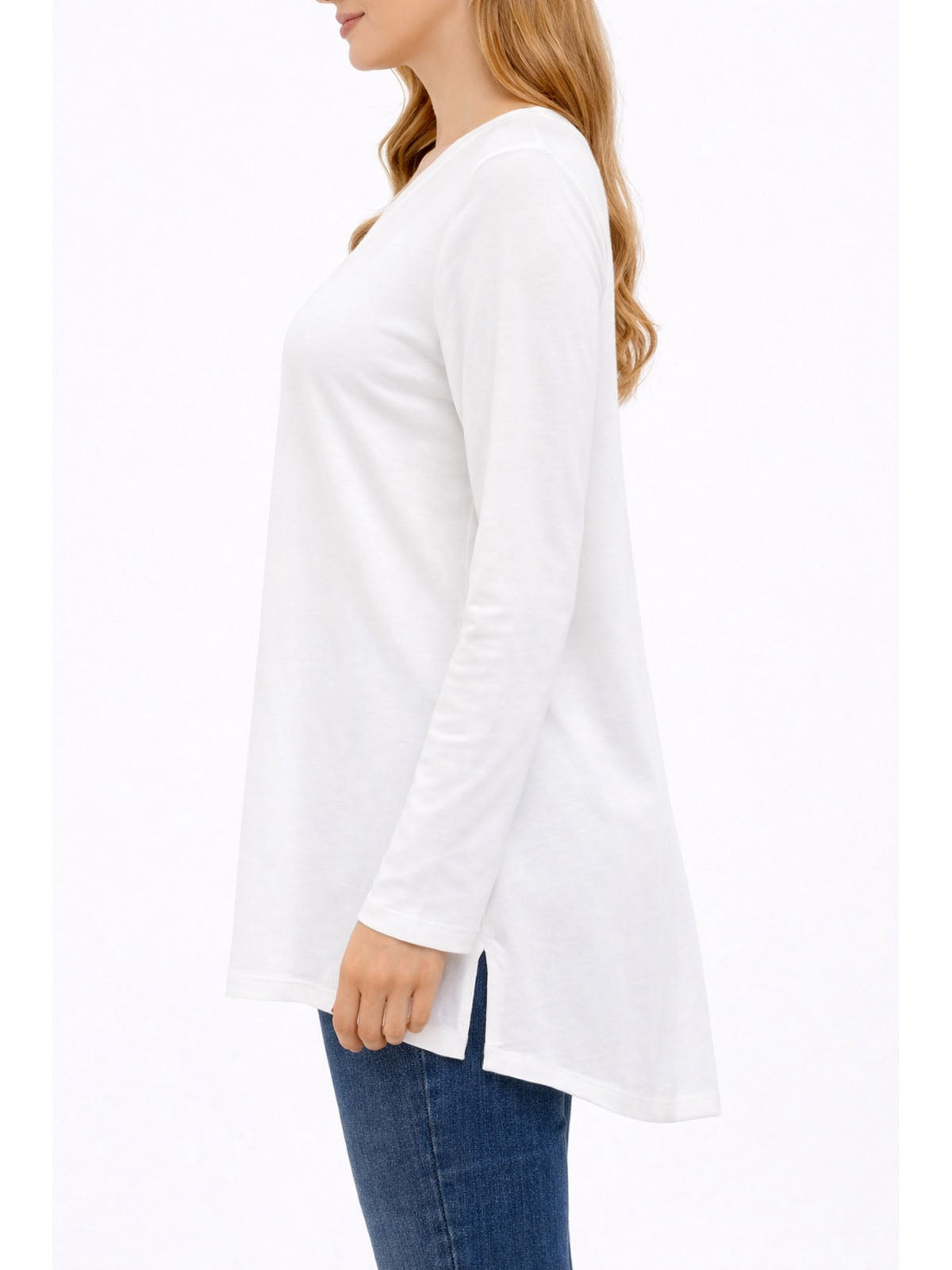 Ivory Supima Cotton Long Sleeve Tunic