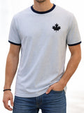 Mens Pure Cotton 'Canada' Back Ringer T-Shirt Sky Blue