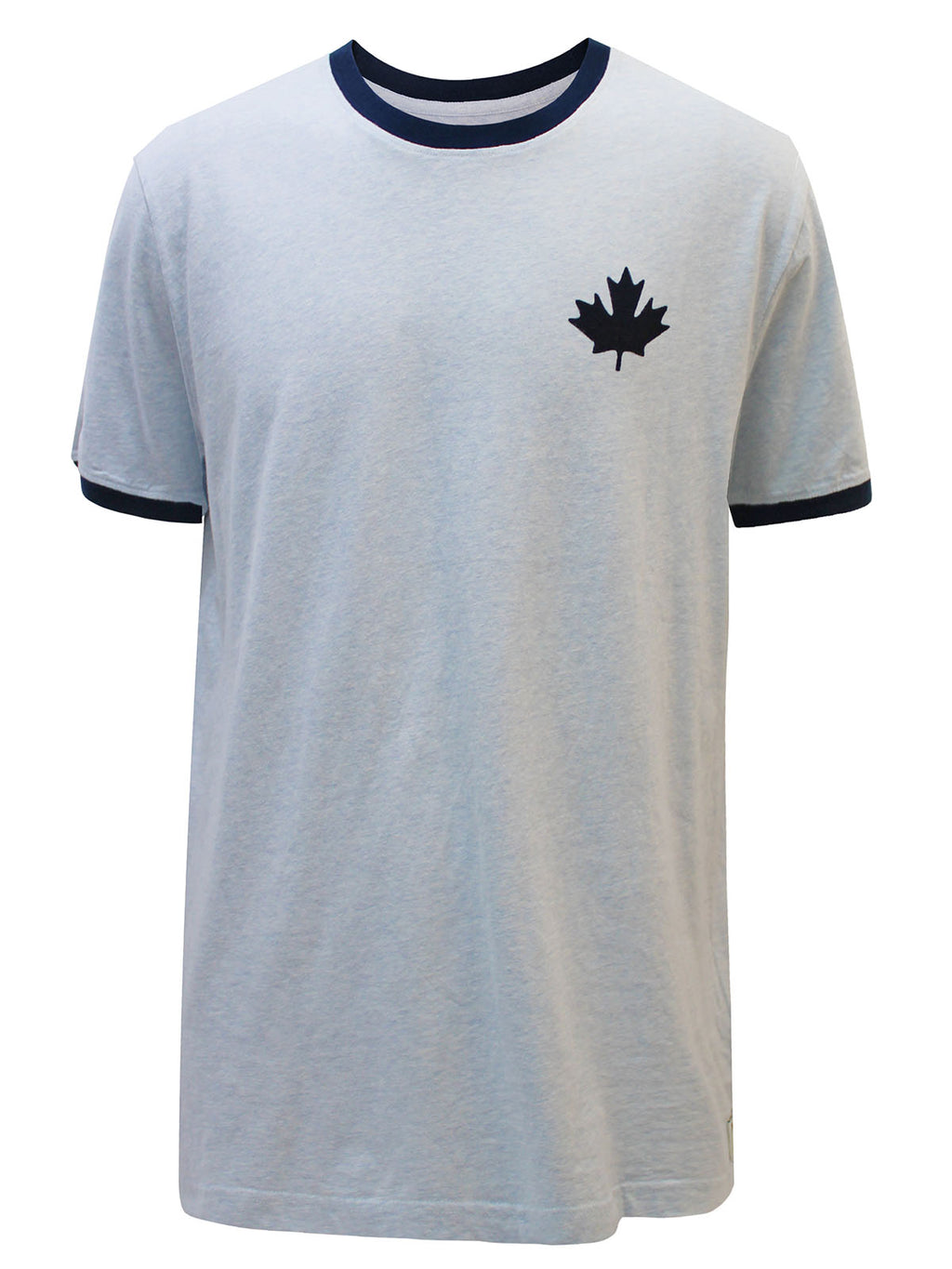 Mens Pure Cotton 'Canada' Back Ringer T-Shirt Sky Blue