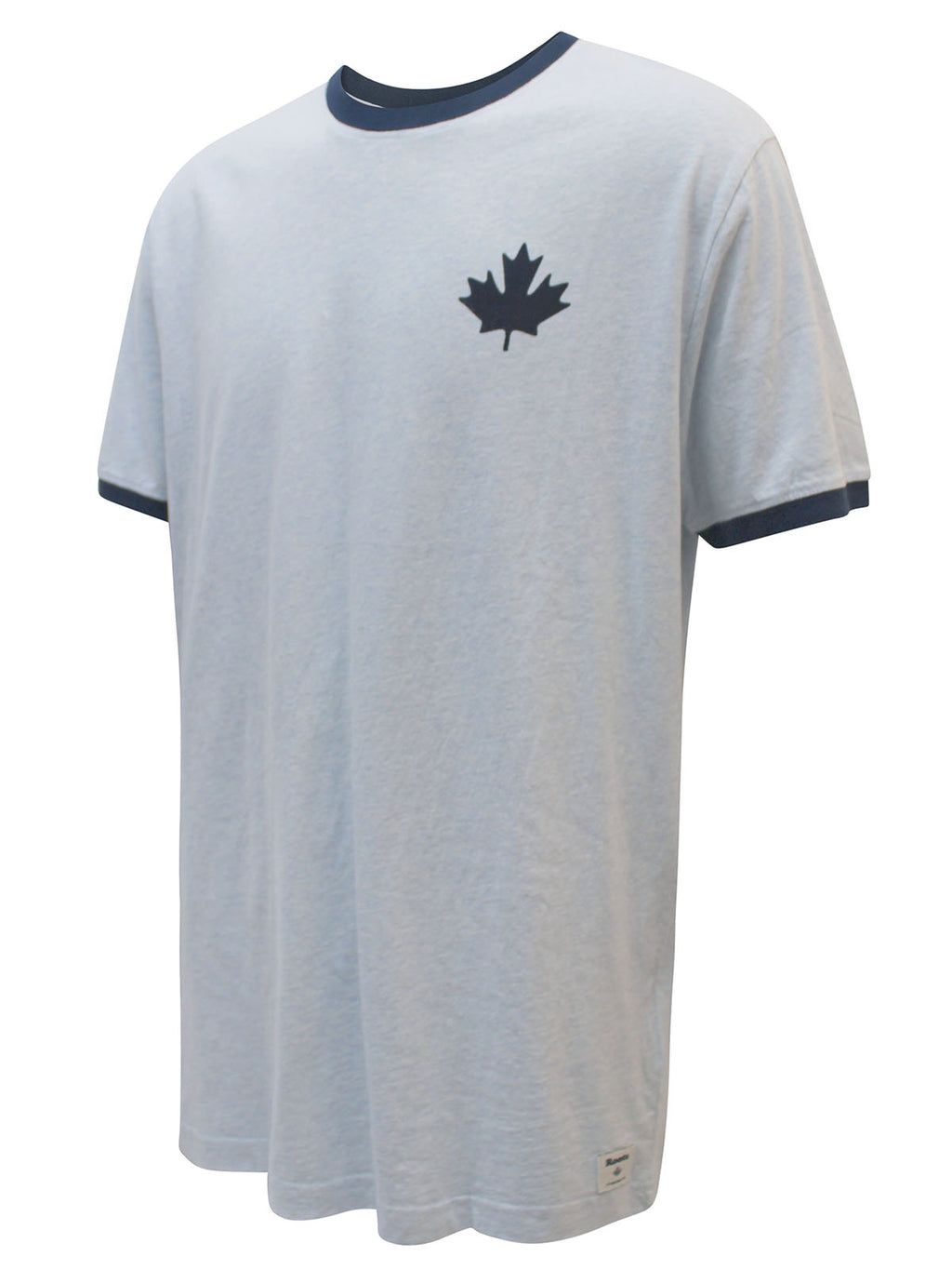 Mens Pure Cotton 'Canada' Back Ringer T-Shirt Sky Blue