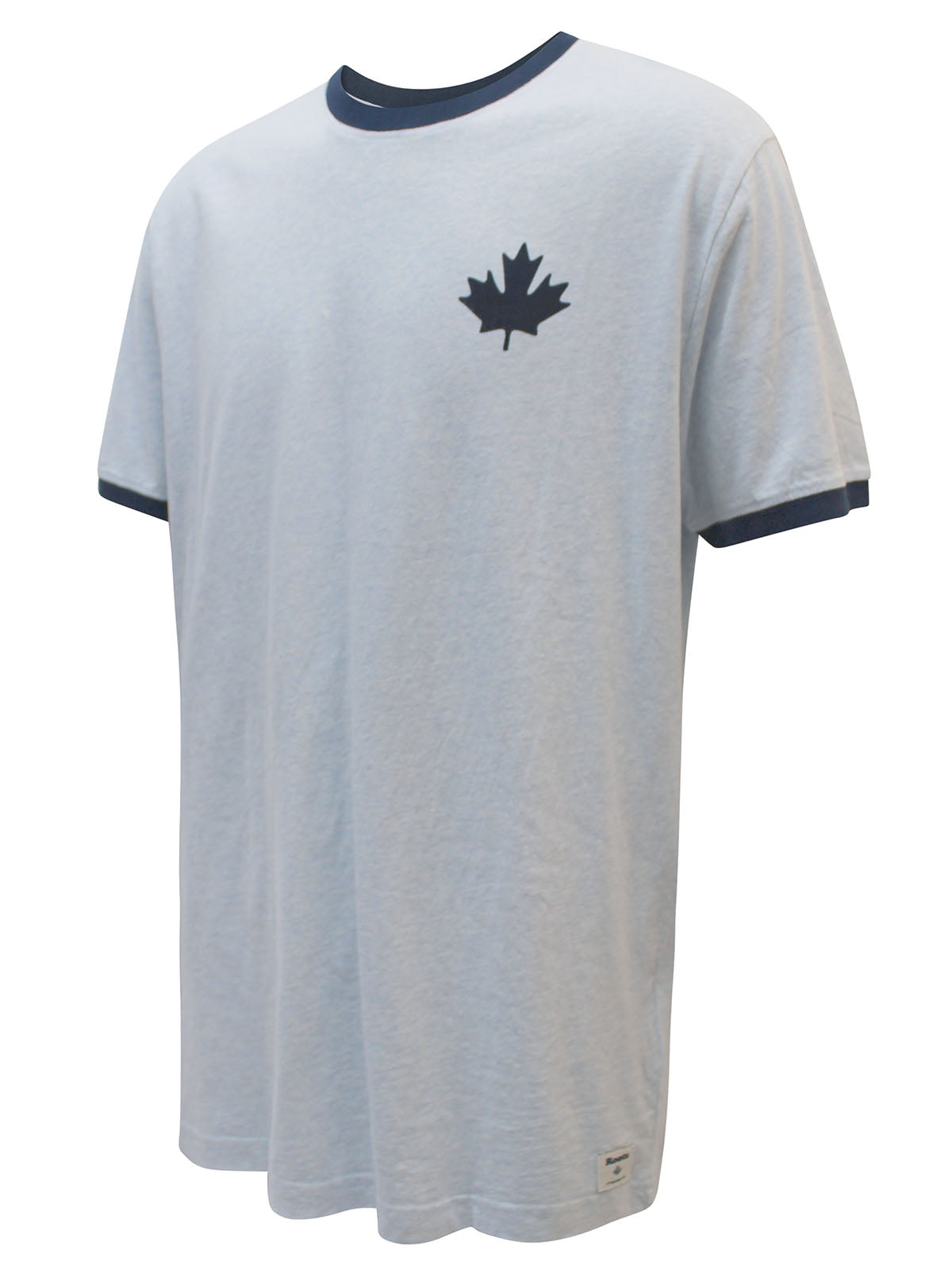 Mens Pure Cotton 'Canada' Back Ringer T-Shirt Sky Blue