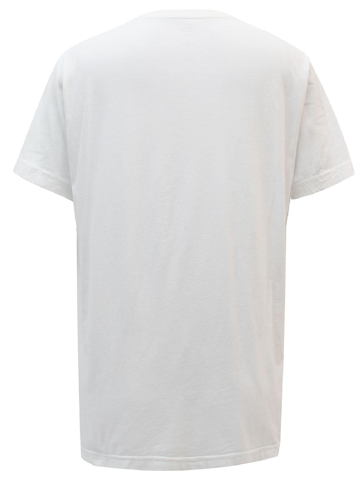 Mens Pure Cotton V-Neck T-Shirt - White with Roots Logo
